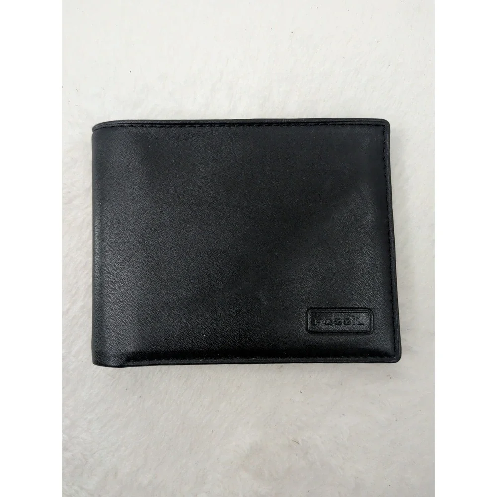 FOSSIL Wallet Bi-Fold Black Leather